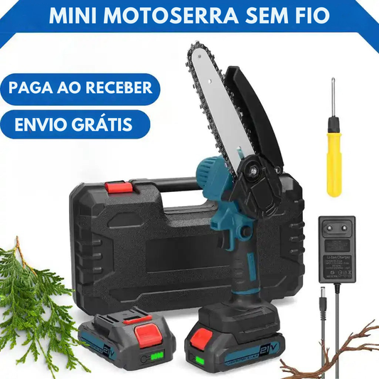 PowerCut™ Mini Motosserra Sem Fios com 2 Baterias - ENVIO GRÁTIS - [PROMOÇÃO DISPONÍVEL APENAS HOJE]