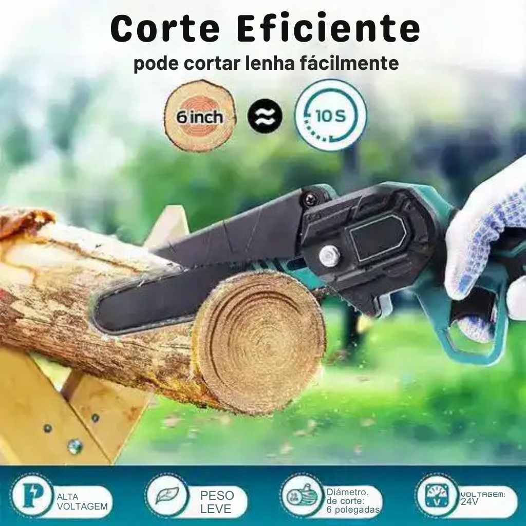 PowerCut™ Mini Motosserra Sem Fios com 2 Baterias - ENVIO GRÁTIS - [PROMOÇÃO DISPONÍVEL APENAS HOJE]